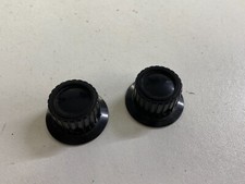 BLACK BAKELITE KNURLED KNOBS TURNING 2 x 20mm RADIO DIAL TELECOMMUNICATIONS NOS