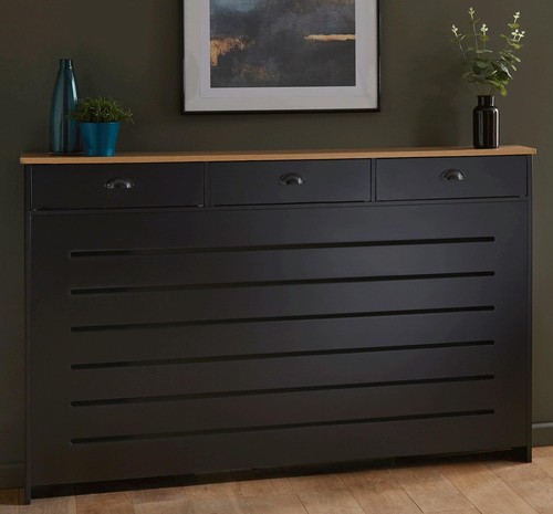 Black radiator cover - black,