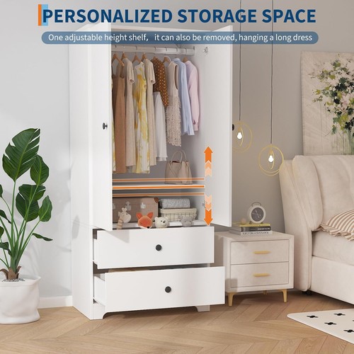 Wooden armoire wardrobe - 71",