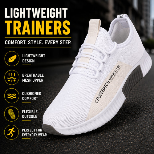 Mens white trainers running - trainers,