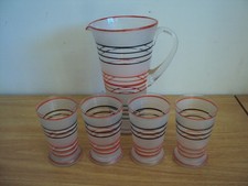 A Mid Century Stylish Lemonade 5 Piece Jug And Glasses Set