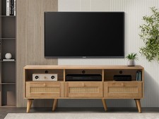 Manila Oak Rattan 3 Drawer TV