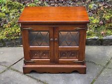 OLD CHARM LIGHT OAK HI FI TV CABINET CD DVD MEDIA CONSOLE STORAGE STAND TABLE