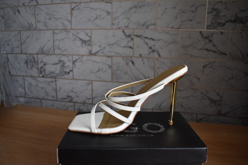 Ego white strappy high - white, uk