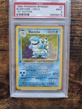 1999 POKEMON SPANISH 1ST ED #2 BLASTOISE-HOLO Base Set 2/102 1st Edition PSA 9