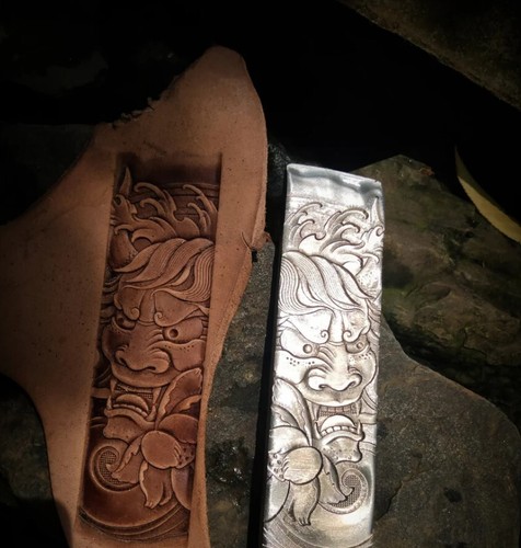 Yaksha leather embossing - 3d,
