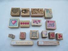16 asst wooden block rubber stamps stamping love hearts ideal Valentines wedding