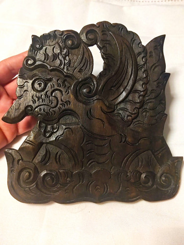 Hand carved wooden mythical - hand,