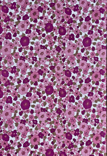 Vintage floral fabric 60s 70s - fabric,