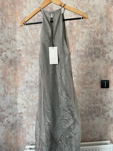 Zara grey beaded halter dress - grey,
