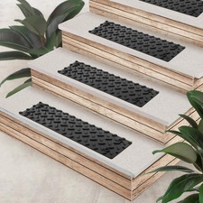 5 PCS Rubber Stair Tread for Wooden Steps, Skid Resistant Stair and Outdoor S...