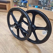 Skyway Tuff Mag Old school BMX Wheels Black Slight Seconds Pair Raleigh Burner