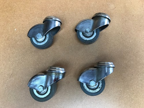 Vintage chrome castor wheels - , x