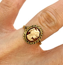 9 ct Gold Cameo Rope Edge