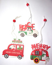 3) wooden 3" ornament or gift