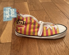 Paul Frank Hi-Top Trainer Pink Yellow White Pencil Case Boot Sneaker Brand New