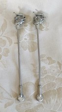 2 Vintage Silver Plated Swizzle Sticks/ Drinks Stirrers With Elephant Head 