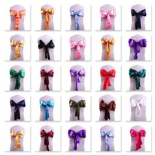 SATIN CHAIR COVER BOW SASH FOR