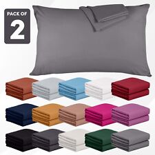 2 X Pillow Case 100% Microfibre Housewife Pair Pack Pillows Cover Cases