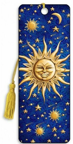 Bookmark smiling sun - 3d, stars
