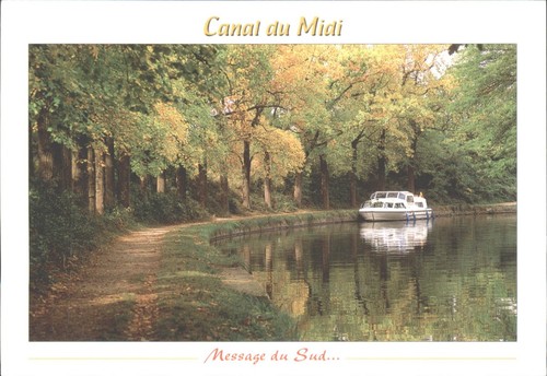 Canal midi france - midi, postcard