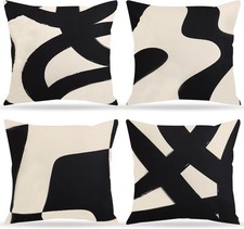 Set of 4 Black and Cream