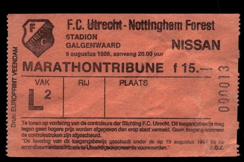 Ticket 1986 utrecht vs - ticket, fc