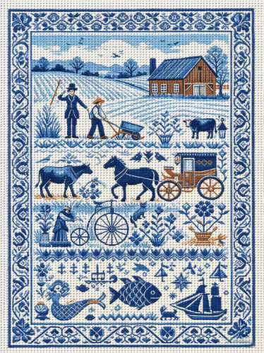 Printed cross stitch kit ct - cross,