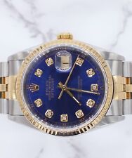 Gents Steel & Gold Rolex Datejust 16233 Submariner Blue Diamond Dial - B&P!