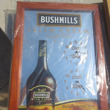Bushmills Irish Cream Liqueur Double Clock Mirror 22x17 NEW IN BOX From 2004