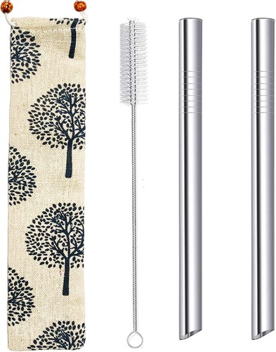 Stainless steel boba straws - stainless,