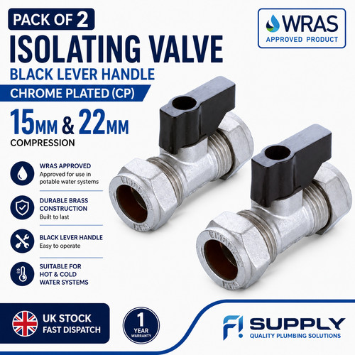 Isolating valve black lever - valve,