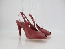 Jeffrey Campbell Snoah Slingback Peep Toe Pump Size 6.5 Burgundy Red Leather