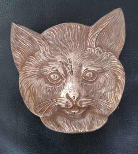 Vintage brass cat - vintage, face