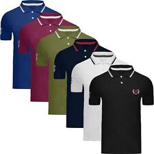 6 Pack Mens Polo Shirt Multi Pack Set Holiday Tipping Embossed Logo Top T-Shirt