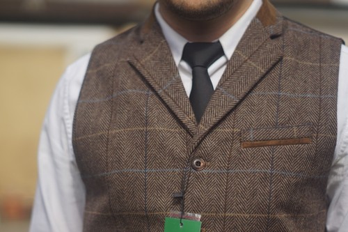 Mens milano tweed waistcoat - mens,
