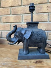 OKA Elephant Desk Table Lamp Heavy Bronze
