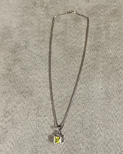 Sterling necklace square - sterling, bezel
