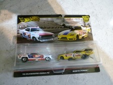 HOT WHEELS DRAGSTER X2 CAR CULTURE PREMIUM COLLECTION 72 PLYMOUTH + ROB N PINKS