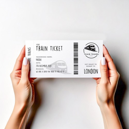Personalised train ticket - train,