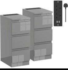 Grey Narrow High Gloss 2-Piece