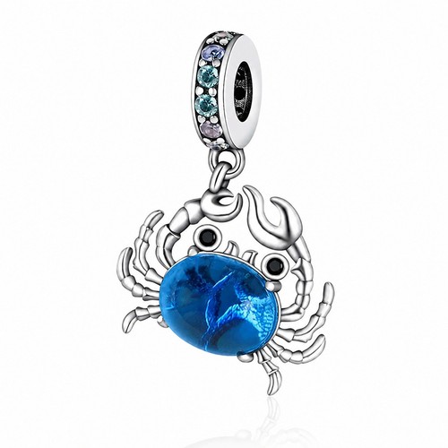 S925 sterling silver blue crab - silver,