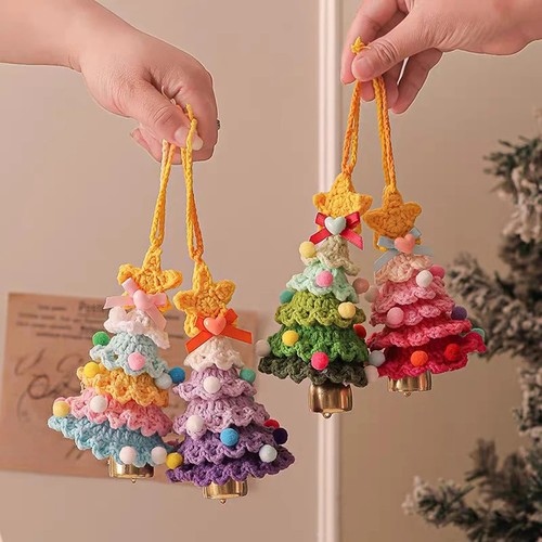 Knitted christmas tree pendant - tree,