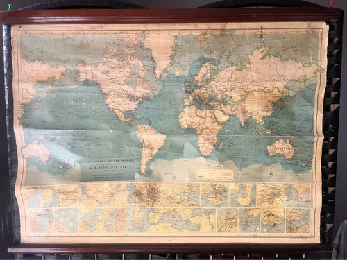 Vintage 1948 mercator world - vintage,