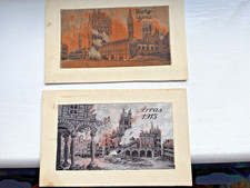 2 X Postcards Woven Silk Arras