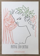 Poster Lithograph Original Vintage Festival Jean Cocteau Centenary 1989 XX