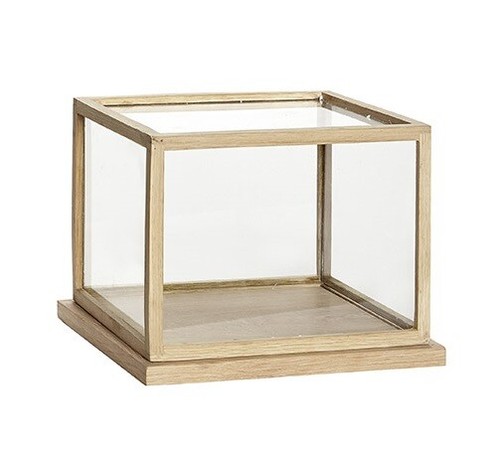 Small glass display oak - small,