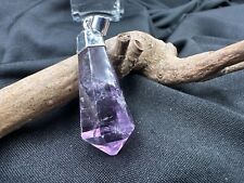 Crystal Necklace Brazilian Amethyst Pendant Natural Gemstone Silver Gift HQ