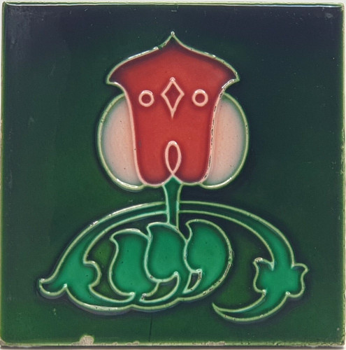 Antique fireplace tile - antique,
