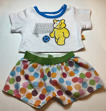 Build a Bear BBC Pudsey T-shirt Set PJ's Shorts Top Children In Need Outfit